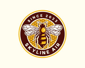 Bee Wasp Honeycomb logo