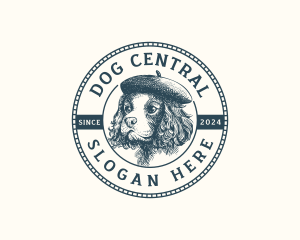 Spaniel Dog Beret logo design