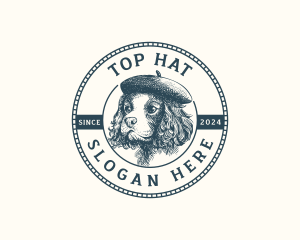 Spaniel Dog Beret logo design