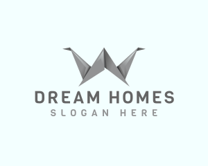 Origami Crane Letter W Logo
