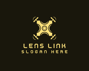 Quadcopter Drone Lens logo design