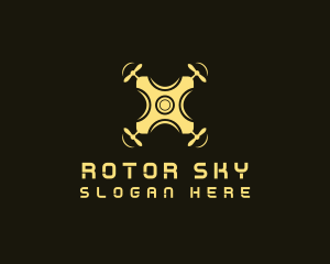 Quadcopter Drone Lens logo design