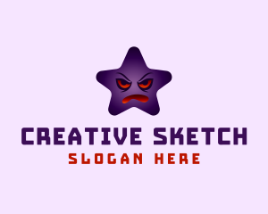 Angry Purple Star logo design