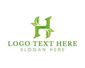 Herbal Leaf Letter H logo