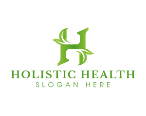 Herbal Leaf Letter H logo