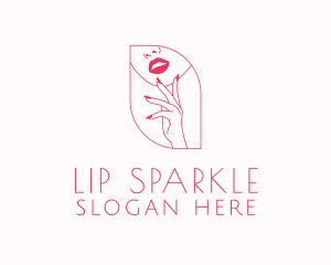 Woman Cosmetic Lips  logo design