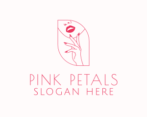 Woman Cosmetic Lips  logo design