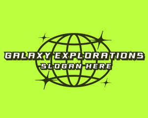 Galaxy Grid Planet logo design