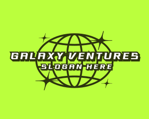 Galaxy Grid Planet logo design