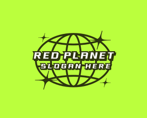 Galaxy Grid Planet logo design