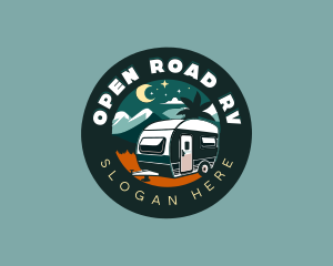 Camping Camper Van Travel logo design