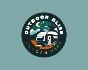 Camping Camper Van Travel logo design