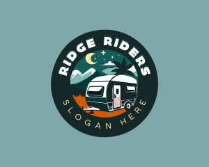 Camping Camper Van Travel logo design