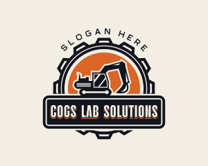 Industrial Cog Excavator logo design