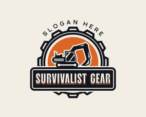 Industrial Cog Excavator logo design