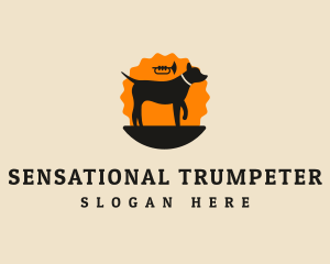 Trumpet Dog Canine logo design