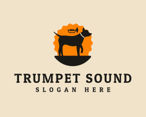 Trumpet Dog Canine logo