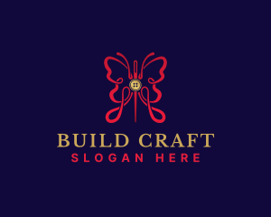 Butterfly Sewing Tailor logo design