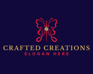 Butterfly Sewing Tailor logo design