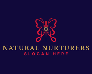 Butterfly Sewing Tailor logo design