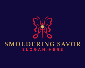 Butterfly Sewing Tailor logo design