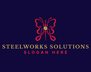 Butterfly Sewing Tailor logo design