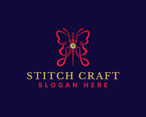 Butterfly Sewing Tailor logo design