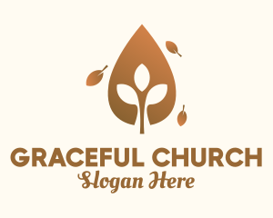 Organic Autumn Leaf  Logo