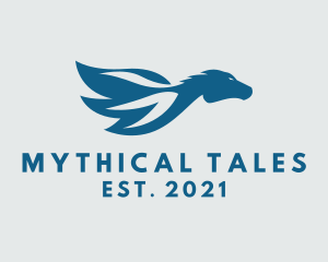 Blue Mythical Pegasus  logo