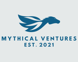 Blue Mythical Pegasus  logo