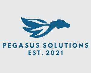 Blue Mythical Pegasus  logo
