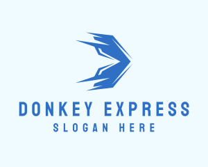 Blue Express Arrow logo design