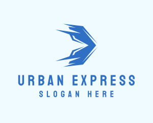 Blue Express Arrow logo design