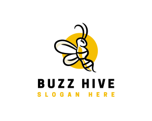 Flying Bee Wasp  logo design