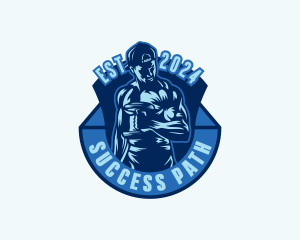 Bodybuilder Trainer Coach Guy logo design