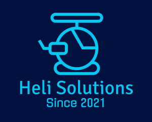 Blue Helicopter Outline logo