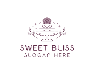 Flower Wedding Cake logo design