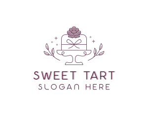 Flower Wedding Cake logo design