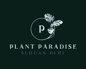 Monstera Plant Leaf logo design