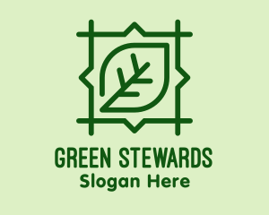 Green Leaf Square  logo design