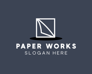 Paper Sheet Frame Fold logo design
