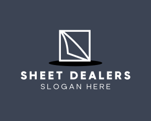 Paper Sheet Frame Fold logo design