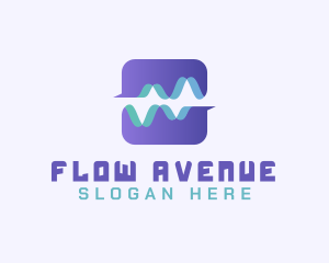 Abstract Water Wave App logo design