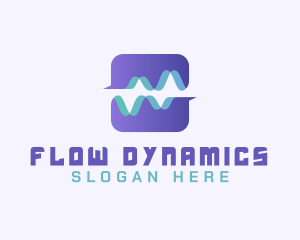 Abstract Water Wave App logo design