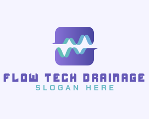 Abstract Water Wave App logo design