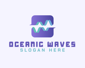 Abstract Water Wave App logo design