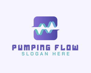 Abstract Water Wave App logo design