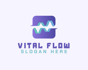 Abstract Water Wave App logo design