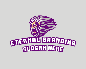 Angry Zeus God logo