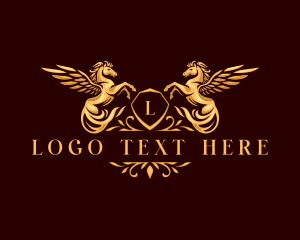 Pegasus Shield Ornament Logo